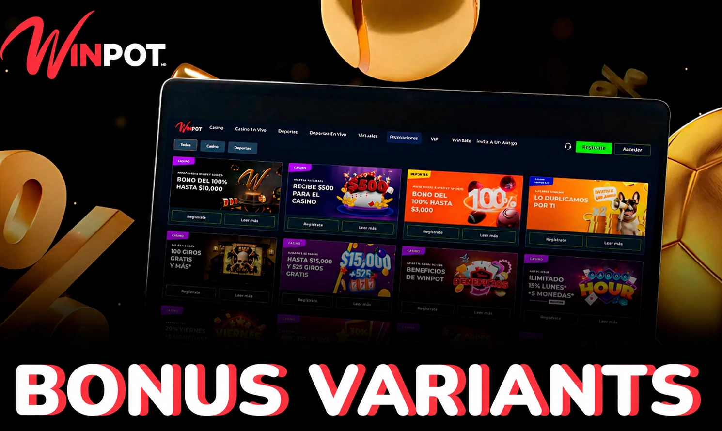 Winpot offers different types of bonuses